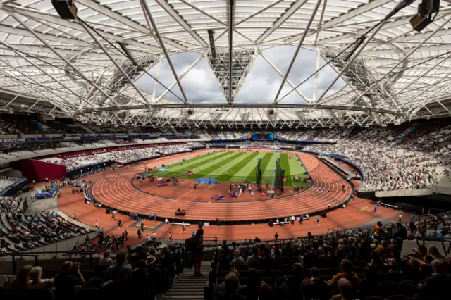 General view of the London Stadium for the London Diamond League meet