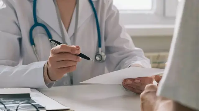 Stock image of doctor and patient