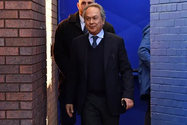 vFarhad Moshiri arrives for the English Premier League football match between Everton and Arsenal at Goodison Park