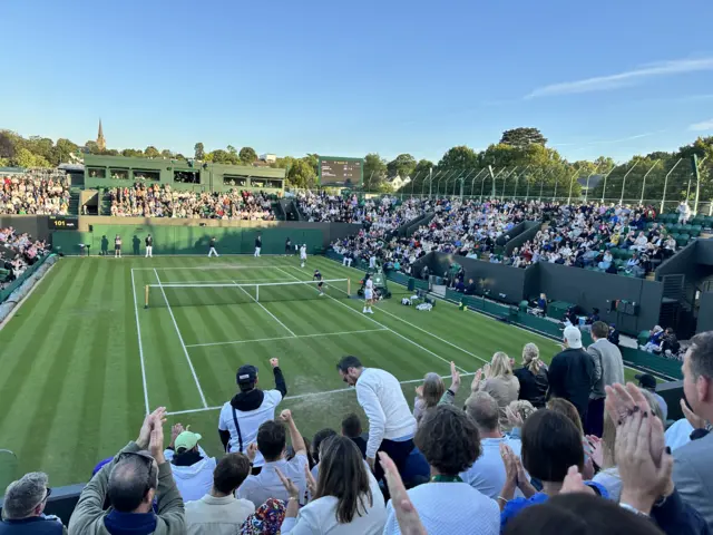 Cam Norrie celebrating on court three