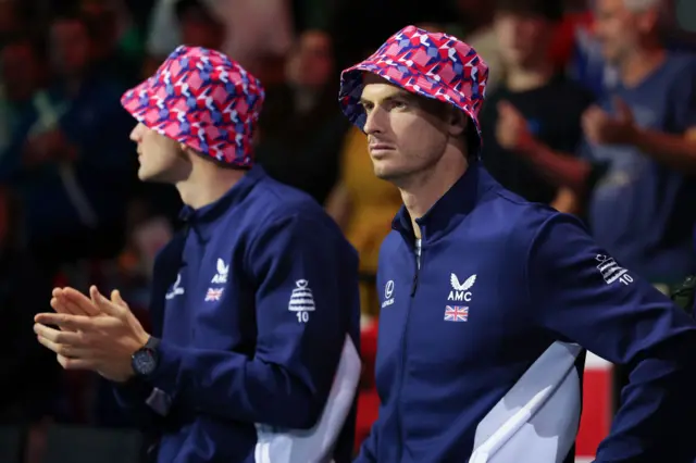 Andy Murray and Jack Draper in bucket hats