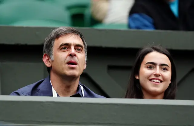 Ronnie O'Sullivan with his daughter Lily on Centre Court