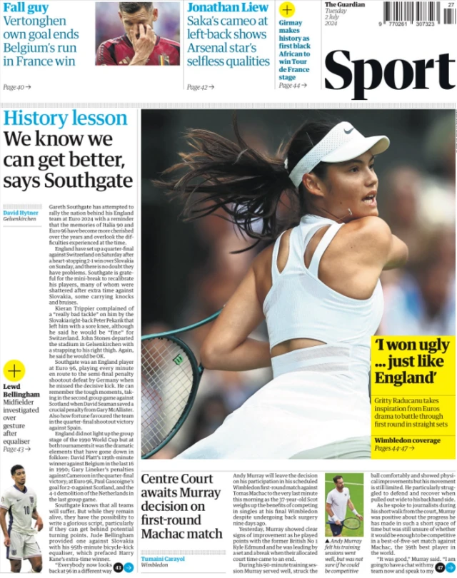 Guardian back page