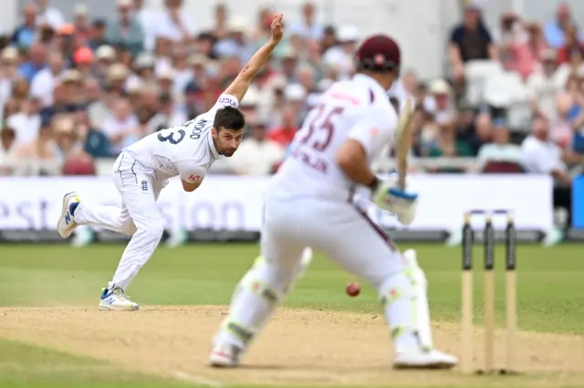 Mark Wood bowls to Josh Da Silva