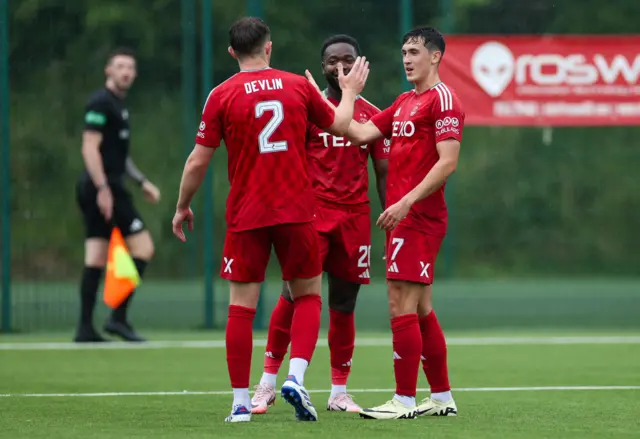 Aberdeen players celebrating