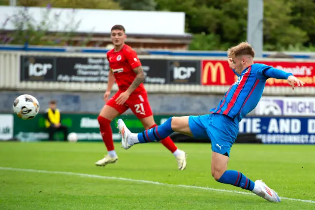 Adam Brooks scores for Inverness Caledonian Thistle against Bonnyrigg Rose