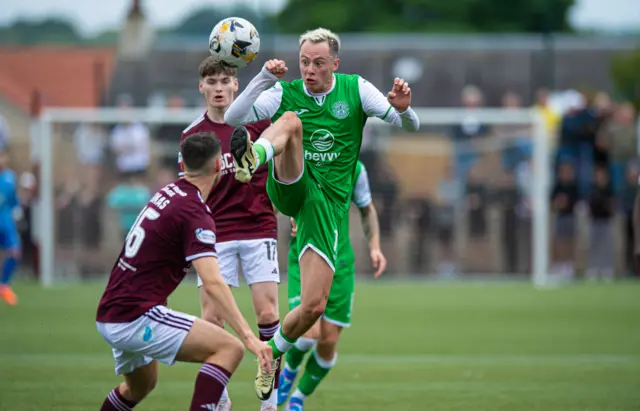 Hibernian's Harry McKirdy playing against Kelty Hearts