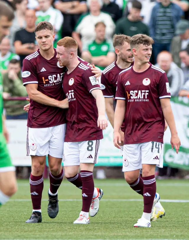 Kelty Hearts players celebrating