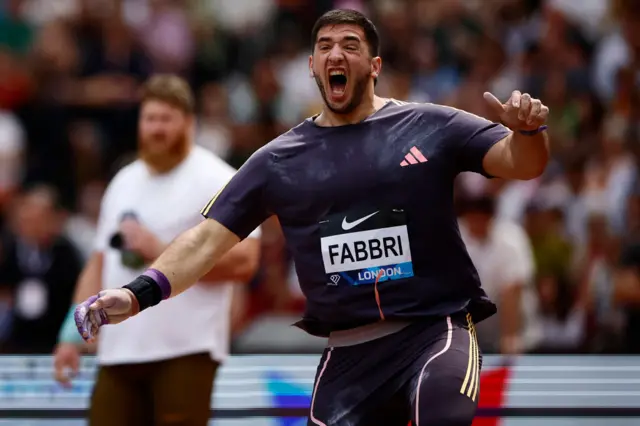 Leonardo Fabbri celebrates