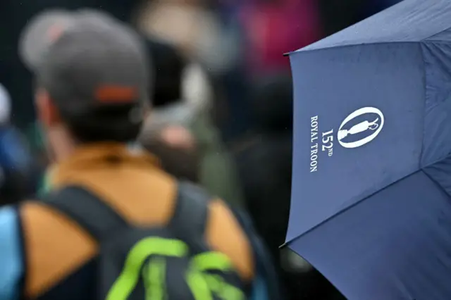 An umbrella at Royal Troon