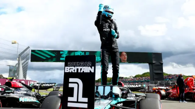 George Russell at the British Grand Prix.