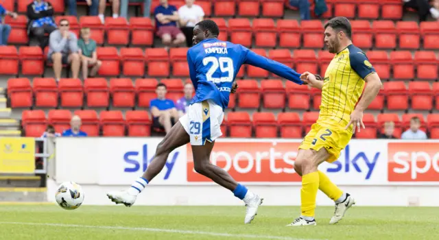 St Johnstone's Benji Kimpioka scores against Morton