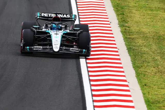 George Russell at the Hungarian GP.