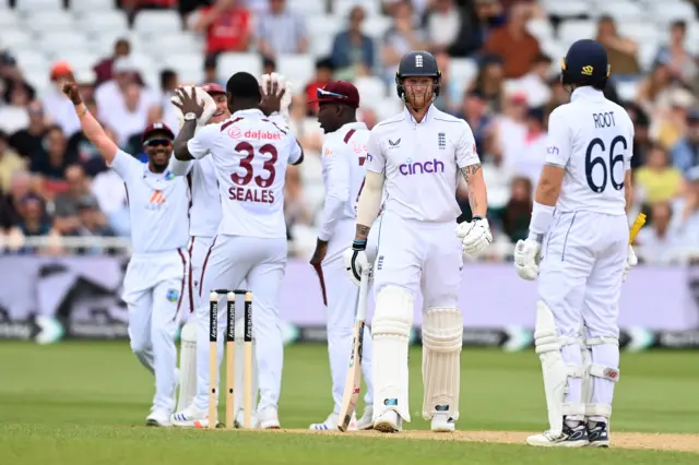 Ben Stokes walks off after being dismissed