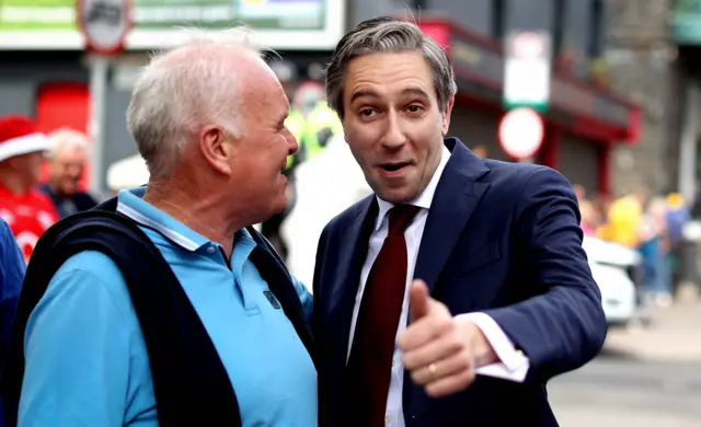 Taoiseach Simon Harris on his way into Croke Park