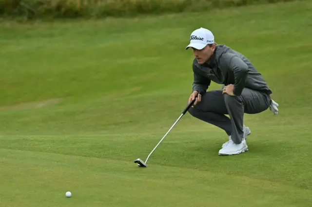 Russell Henley contemplates a putt