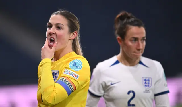 England captain Mary Earps and Lucy Bronze