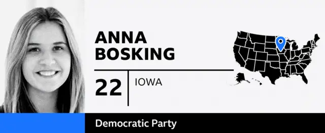 Anna Bosking, 22-year-old Democratic voter from Iowa