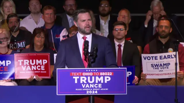 Vance speaking at a rally