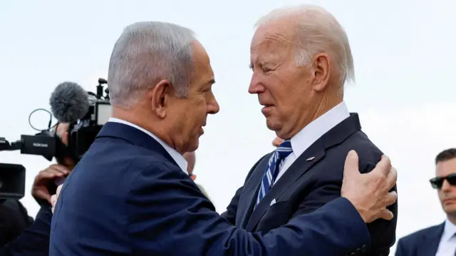 Netanyahu and Biden in Tel Aviv last year