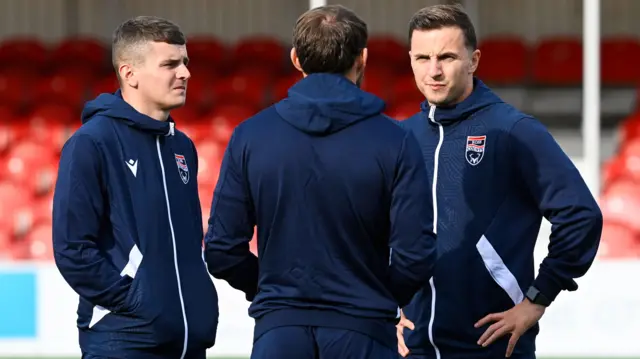 Ross County's Ronan Hale, Connor Randall and Eamonn Brophy pre-match