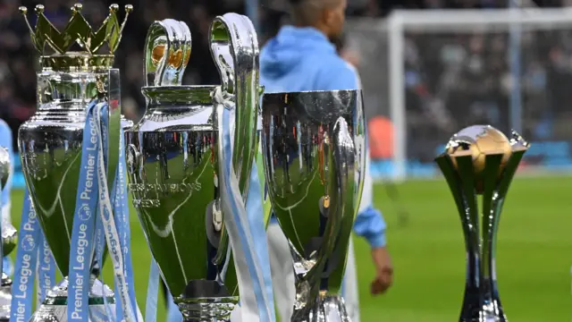 Premier League, Champions League among trophies paraded at Etihad Stadium