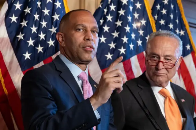 House Minority Leader Hakeem Jeffries and Senate Majority Leader Chuck Schumer