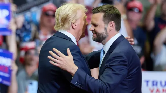 Republican presidential nominee Donald J. Trump and running mate JD Vance hold first joint campaign rally, Grand Rapids, USA - 20 Jul 2024