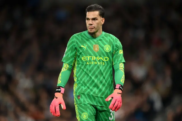 Ederson on the pitch