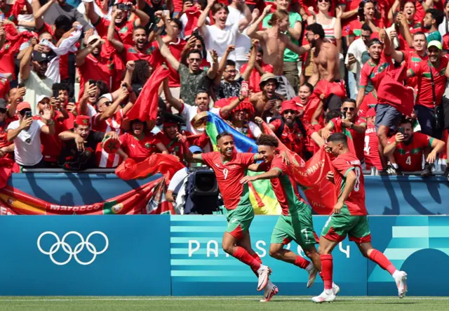 Morocco celebrate a goal