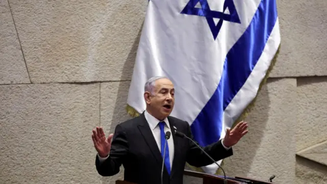 Israeli PM Netanyahu attends a discussion at the Israeli Parliament Knesset in Jerusalem on 17 July