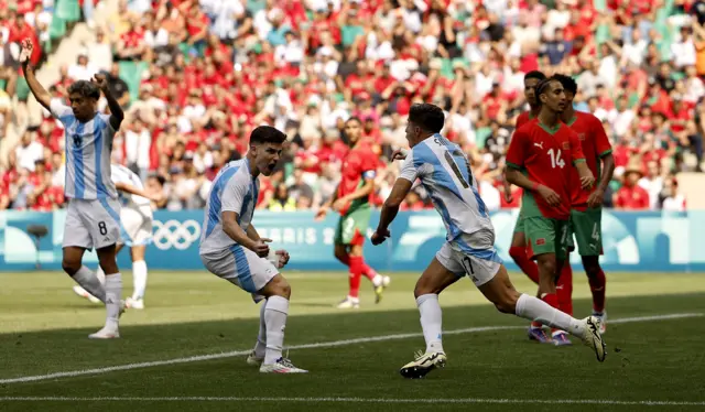 Argentina celebrate scoring a goal