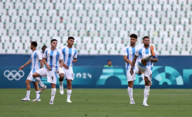 Argentina players warm-up