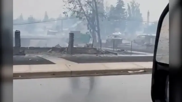 Video footage of Jasper destroyed by fires