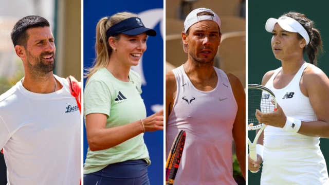 Novak Djokovic, Katie Boulter, Rafael Nadal and Heather Watson