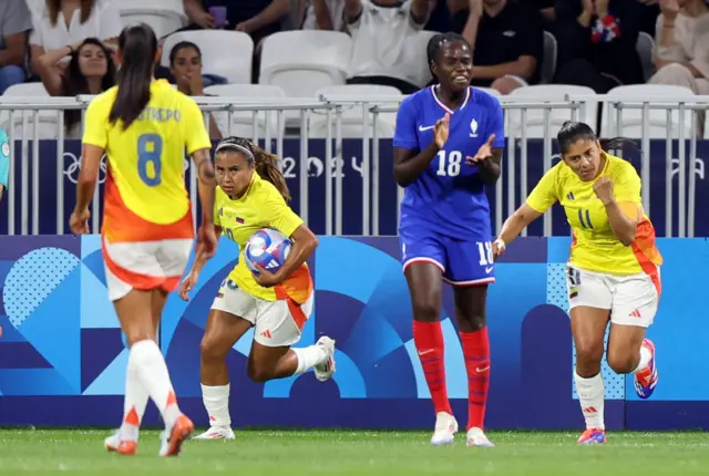 Colombia celebrate a goal