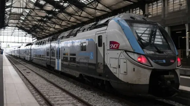 An SNCF train at Gare du Lyon train station