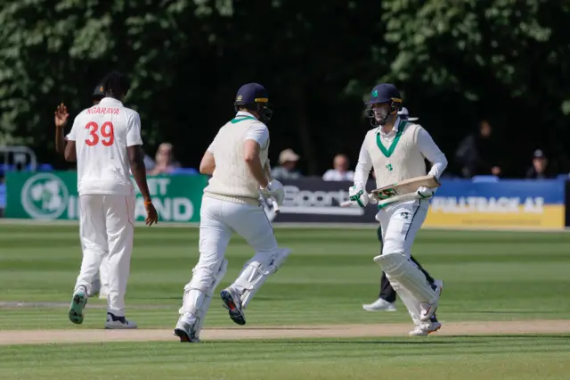 PJ Moor and Andrew Balbirnie put on a record Test partnership for Ireland of 71