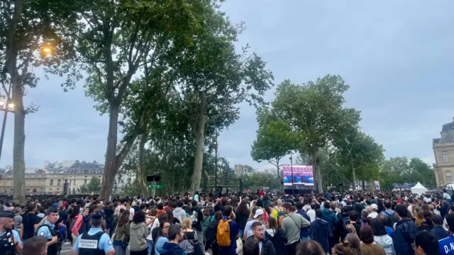 Crowds by the River Seine