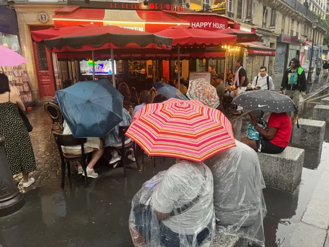 Fans at the Paris Olympic opening ceremony