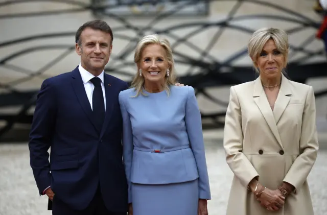 Emmanuel Macron, Jill Biden, Brigitte Macron