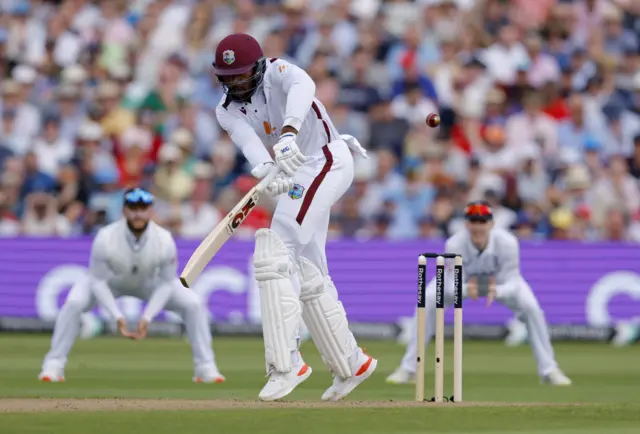 West Indies' Mikyle Louis in action