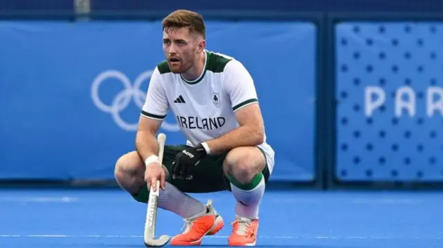 Shane O'Donoghue looking disconsolate after Ireland's defeat by Belgium