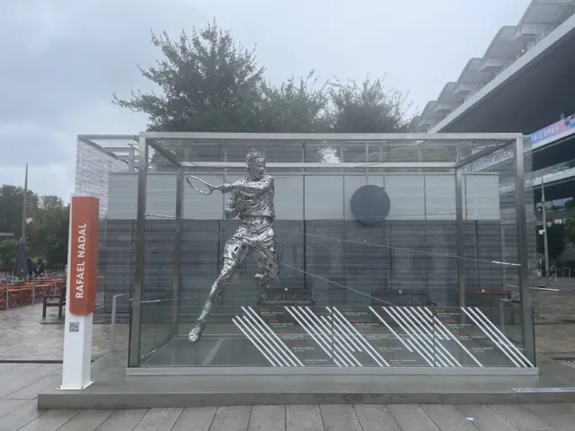 Rafa Nadal statue at Roland Garros