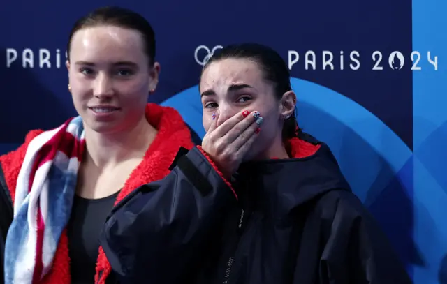 team gb divers celebrate winning bronze