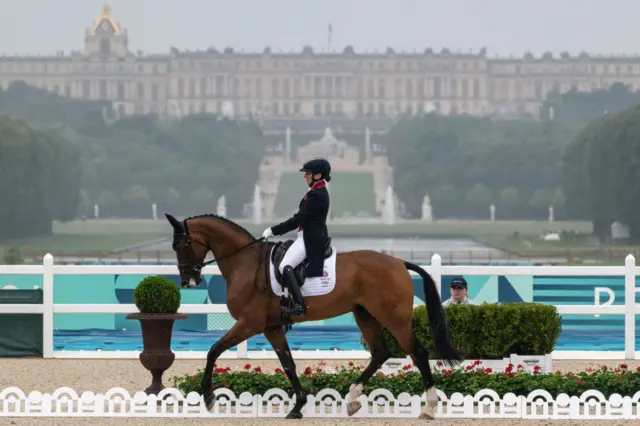 Britain's Laura Collett with horse London 52 during the equestrian event at the Olympics