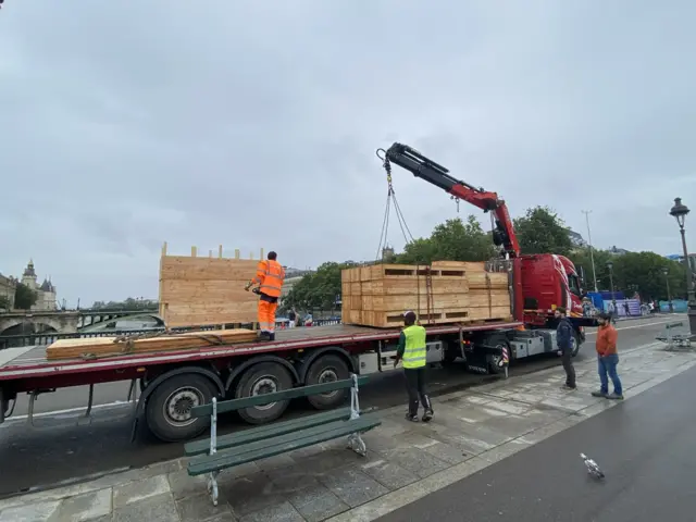 Pallets loaded up on a lorry