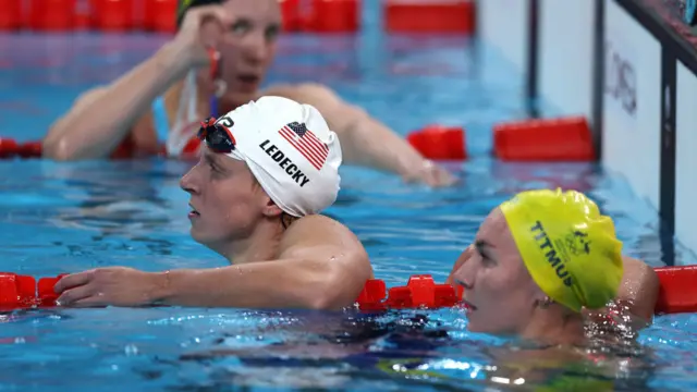 Katie Ledecky and Ariarne Titmus