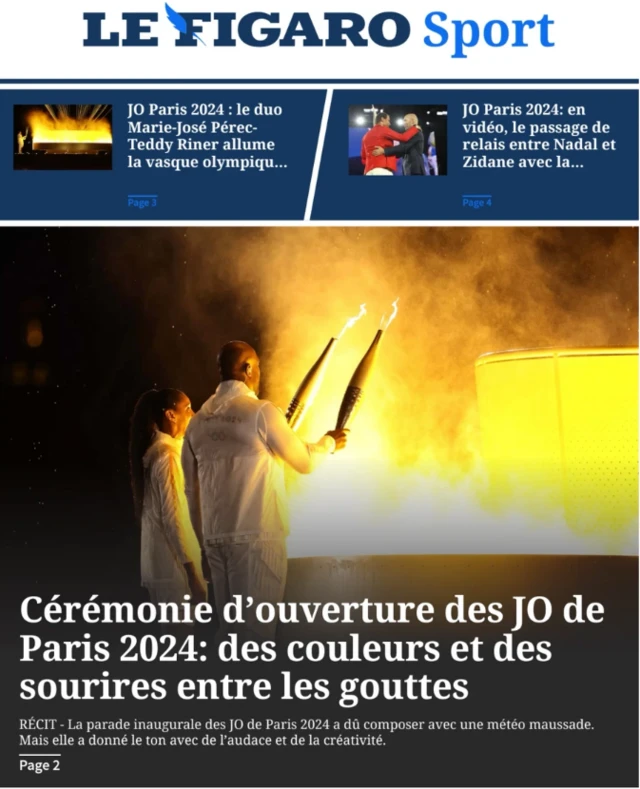 The front page of Le Figaro