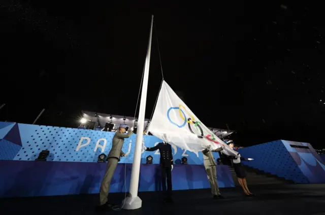 Olympic flag raised upside down in Paris